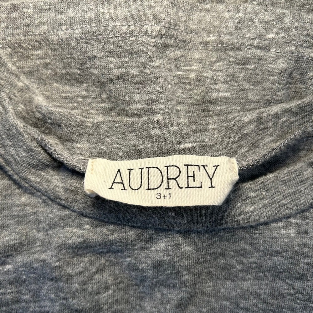Audrey 3+1 Gray Cutout Twist Front Dress Small Short Sleeve Casual Stretch - Picture 4 of 5